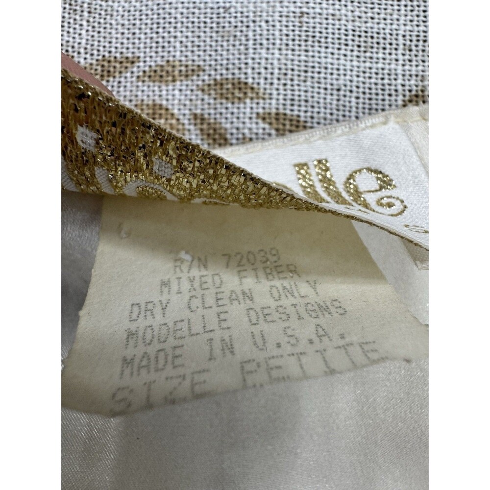 Modelle Design Vest Tie Back Gold Tassells Satin Silk Like Vintage Petite - Picture 10 of 13